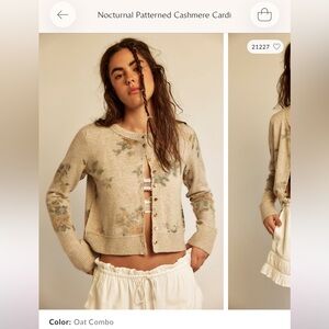 Free People Nocturnal Patterned Cardigan - Oat
